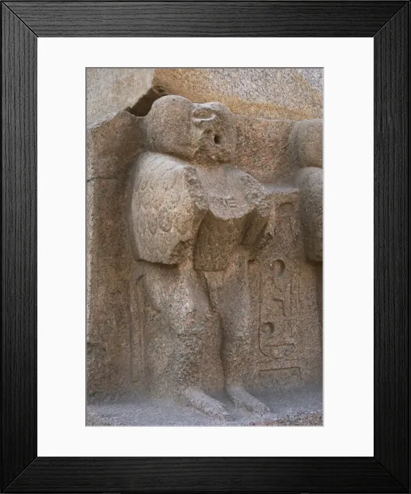 Framed Print : Luxor temple. Mandrill carved into the base of the obelisk o Framed Print : Luxor temple. Mandrill carved into the base of the obelisk o