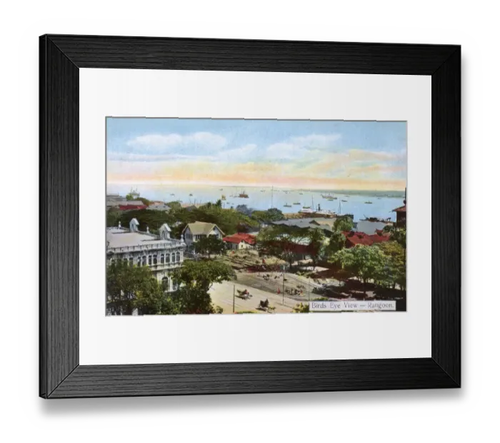 Framed Print : Myanmar - Yangon - The Waterfront and docks Framed Print : Myanmar - Yangon - The Waterfront and docks