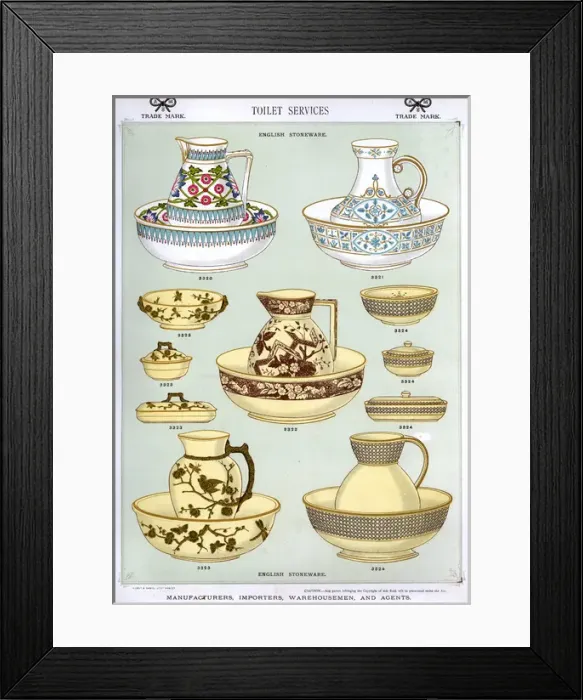 Framed Print : Toilet Services, English Stoneware, Plate 49 Framed Print : Toilet Services, English Stoneware, Plate 49