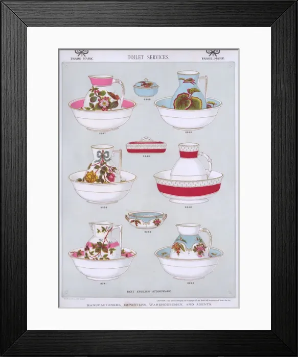 Framed Print : Toilet Services, Best English Stoneware, Plate 52
