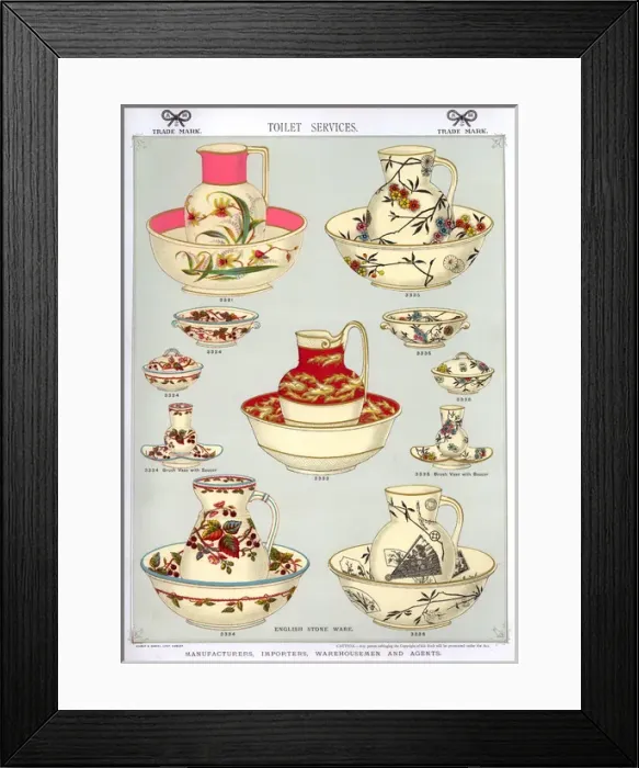 Framed Print : Toilet Services, English Stoneware, Plate 51 Framed Print : Toilet Services, English Stoneware, Plate 51