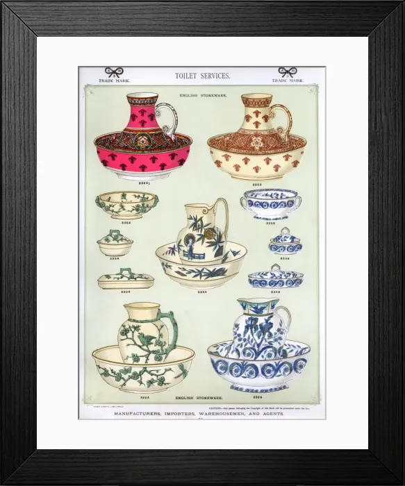 Framed Print : Toilet Services, English Stoneware, Plate 55 Framed Print : Toilet Services, English Stoneware, Plate 55