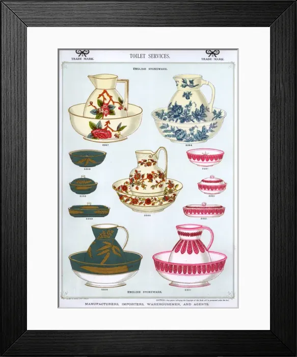 Framed Print : Toilet Services, English Stoneware, Plate 56 Framed Print : Toilet Services, English Stoneware, Plate 56