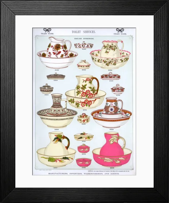Framed Print : Toilet Services, English Stoneware, Plate 57 Framed Print : Toilet Services, English Stoneware, Plate 57