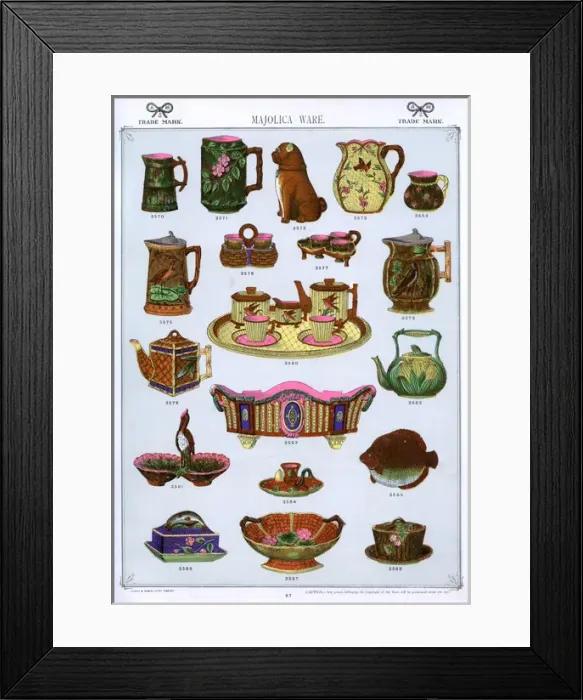 Framed Print : Majolica Ware, Plate 67 Framed Print : Majolica Ware, Plate 67