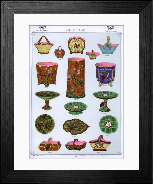 Framed Print : Majolica Ware, Plate 68 Framed Print : Majolica Ware, Plate 68
