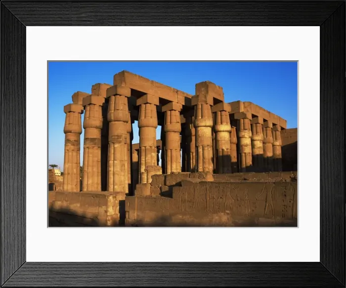 Framed Print : Fasciculatesd columns with papyrus capitals of hypostyle. Lu Framed Print : Fasciculatesd columns with papyrus capitals of hypostyle. Lu