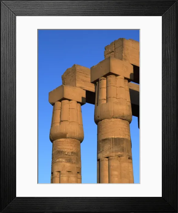 Framed Print : Fasciculatesd columns with papyrus capitals of hypostyle. Lu Framed Print : Fasciculatesd columns with papyrus capitals of hypostyle. Lu