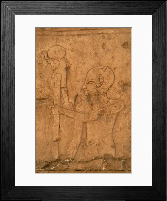 Framed Print : EGYPTIAN ART. Relief depicting a priest carrying the image o Framed Print : EGYPTIAN ART. Relief depicting a priest carrying the image o