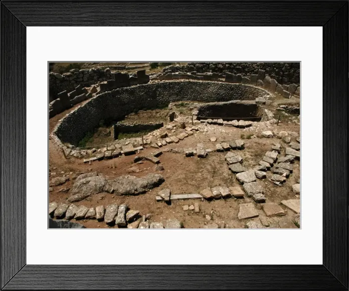 Framed Print : Acropolis of Mycenae. Royal tombs. Great circle Framed Print : Acropolis of Mycenae. Royal tombs. Great circle