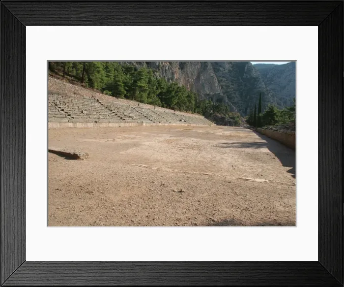 Framed Print : Greek Art. Delphi. View of Stadium, used for the Pythian Gam Framed Print : Greek Art. Delphi. View of Stadium, used for the Pythian Gam