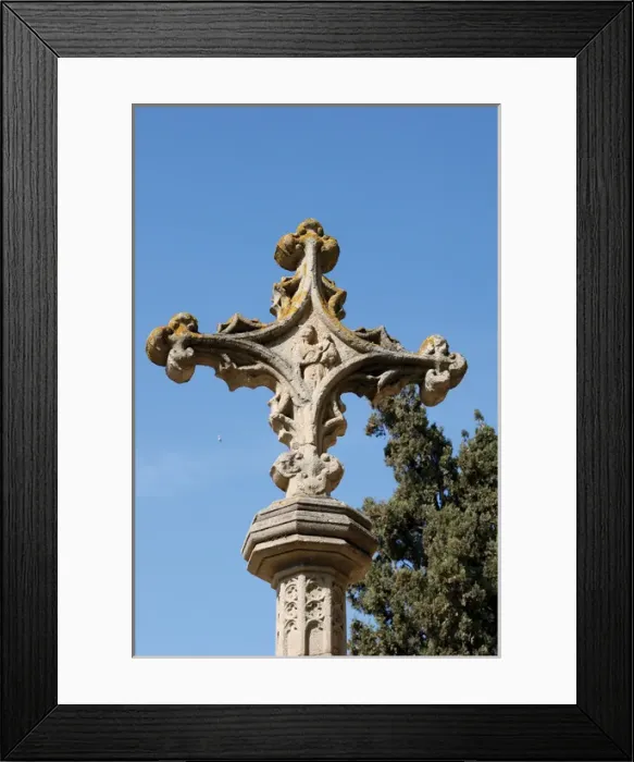 Framed Print : Monastery of Sant Cugat. Cross. Catalonia. Spain Framed Print : Monastery of Sant Cugat. Cross. Catalonia. Spain