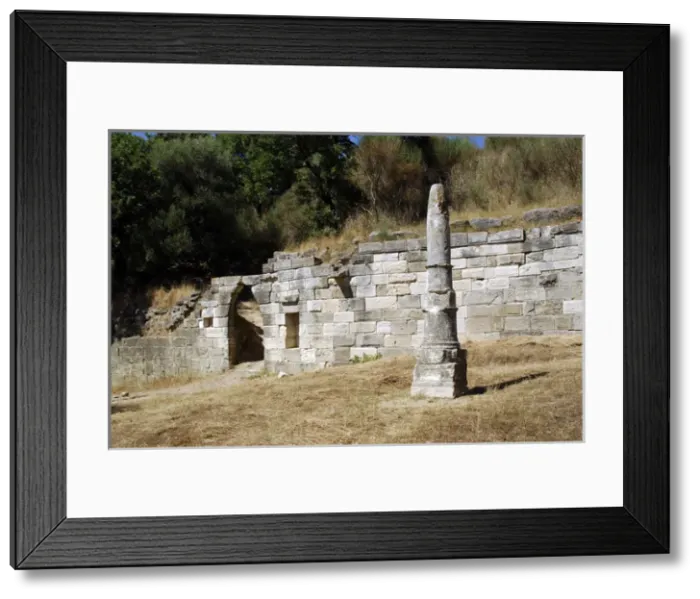 Framed Print : REPUBLIC OF ALBANIA. Pilar dedicated to the god Apollo. Ruin Framed Print : REPUBLIC OF ALBANIA. Pilar dedicated to the god Apollo. Ruin