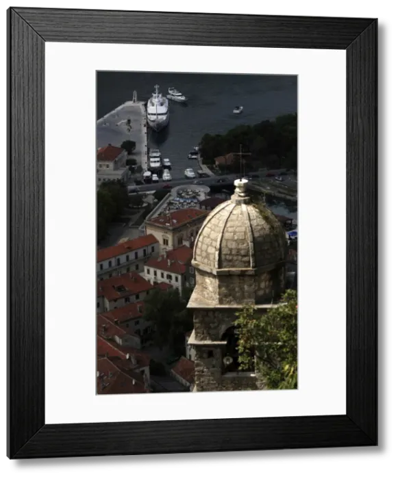 Framed Print : REPUBLIC OF MONTENEGRO. KOTOR. Partial view of the city alon Framed Print : REPUBLIC OF MONTENEGRO. KOTOR. Partial view of the city alon