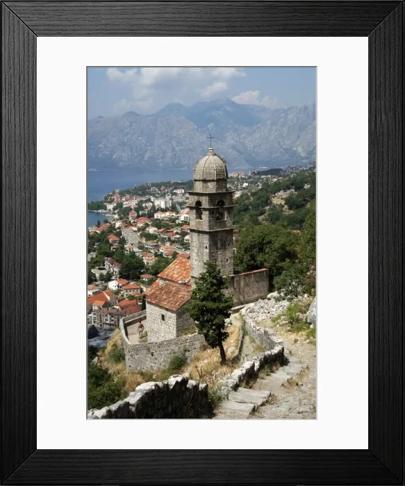 Framed Print : REPUBLIC OF MONTENEGRO. KOTOR. Partial view of the city alon Framed Print : REPUBLIC OF MONTENEGRO. KOTOR. Partial view of the city alon