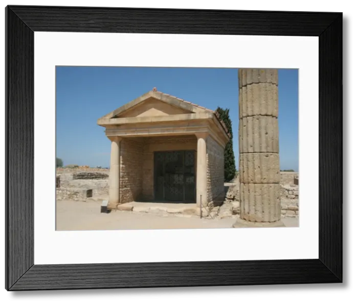 Framed Print : Roman city of Ampurias. Forum. Basilica Framed Print : Roman city of Ampurias. Forum. Basilica
