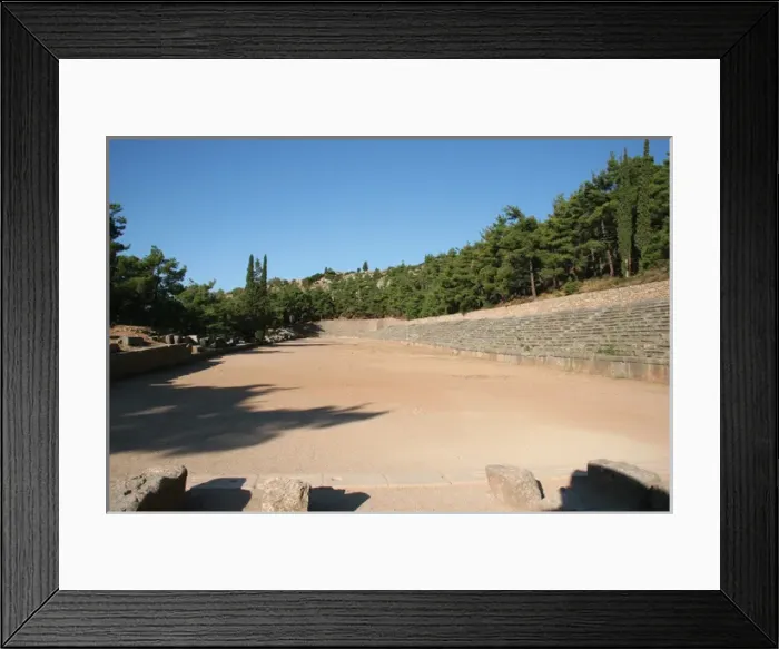 Framed Print : Greek Art. Delphi. View of Stadium, used for the Pythian Gam Framed Print : Greek Art. Delphi. View of Stadium, used for the Pythian Gam