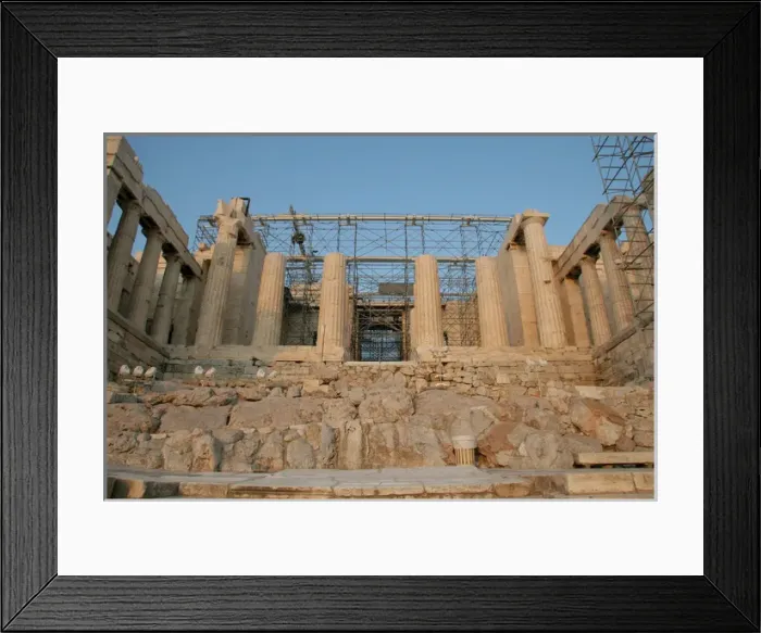 Framed Print : Greek Art. The Propylaea. Acropolis. Athens. Attica. Centra Framed Print : Greek Art. The Propylaea. Acropolis. Athens. Attica. Centra