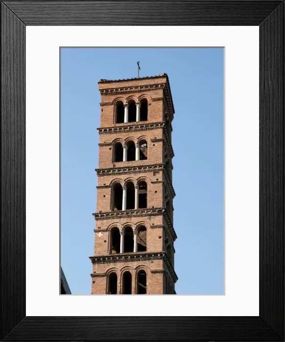Framed Print : The Basilica of Saint Mary in Cosmedin. Bell tower. Rome. It Framed Print : The Basilica of Saint Mary in Cosmedin. Bell tower. Rome. It