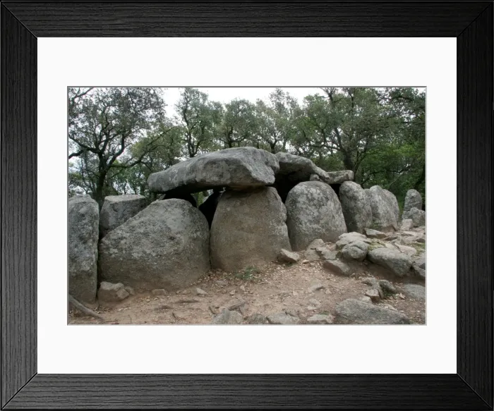 Framed Print : Dolmen of Cova d En Daima. Near Romanya de la Selva. Catal Framed Print : Dolmen of Cova d En Daima. Near Romanya de la Selva. Catal