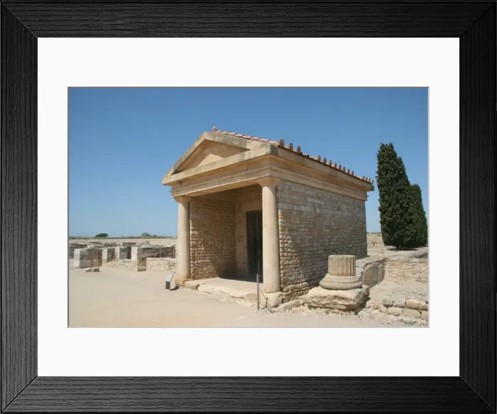 Framed Print : Roman city of Ampurias. Forum. Basilica