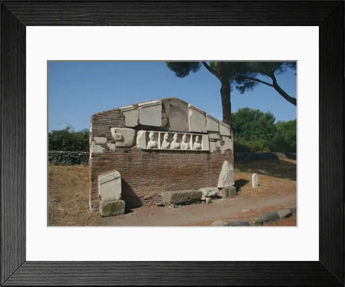 Framed Print : The Appian Way. Funerary monument. Deceaseds. Relief. Rome Framed Print : The Appian Way. Funerary monument. Deceaseds. Relief. Rome