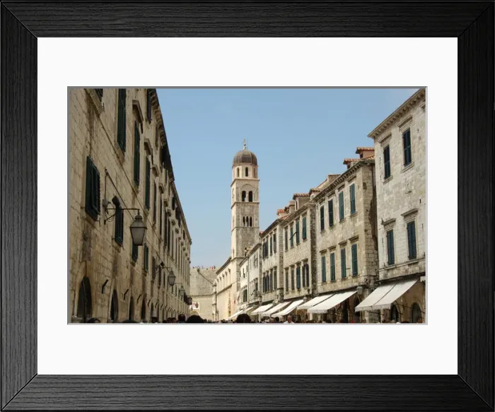 Framed Print : CROATIA. DUBROVNIK. Placa street and and Franciscan Monaster Framed Print : CROATIA. DUBROVNIK. Placa street and and Franciscan Monaster