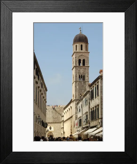 Framed Print : CROATIA. DUBROVNIK. Placa street and and Franciscan Monaster Framed Print : CROATIA. DUBROVNIK. Placa street and and Franciscan Monaster