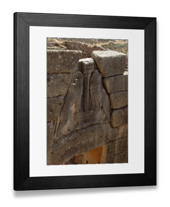 Framed Print : Mycenaean Art. The Lion Gate of Mycenes fortress. Peloponnes Framed Print : Mycenaean Art. The Lion Gate of Mycenes fortress. Peloponnes