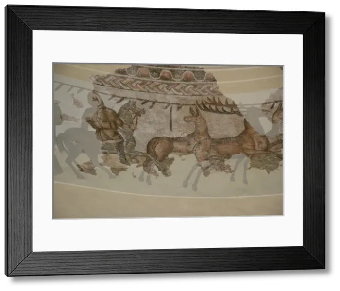 Framed Print : Roman Mausoleum in Centcelles. Detail of mosaics. Constanti Framed Print : Roman Mausoleum in Centcelles. Detail of mosaics. Constanti