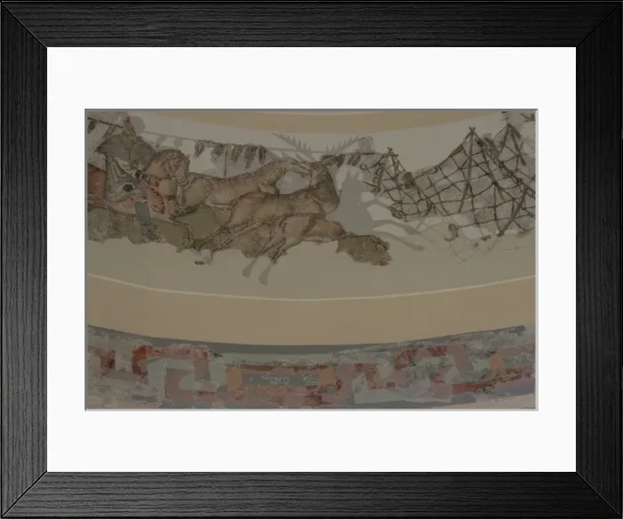 Framed Print : Roman Mausoleum in Centcelles. Detail of mosaics. Constanti Framed Print : Roman Mausoleum in Centcelles. Detail of mosaics. Constanti