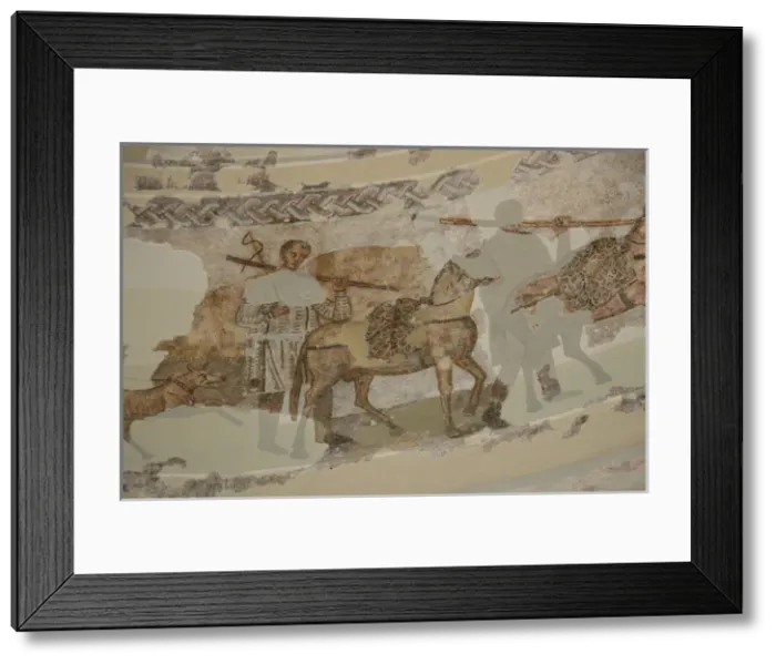 Framed Print : Roman Mausoleum in Centcelles. Detail of mosaics. Constanti Framed Print : Roman Mausoleum in Centcelles. Detail of mosaics. Constanti