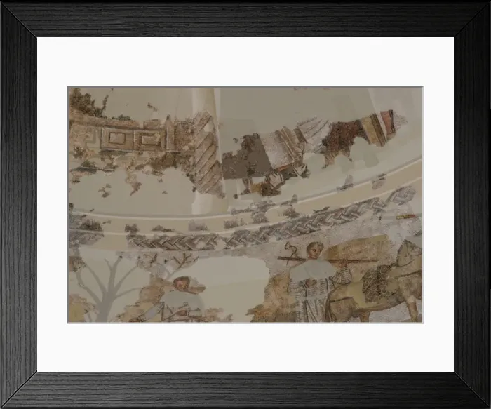Framed Print : Roman Mausoleum in Centcelles. Detail of mosaics. Constanti Framed Print : Roman Mausoleum in Centcelles. Detail of mosaics. Constanti