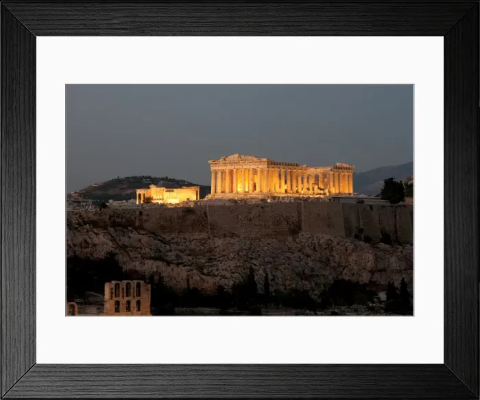 Framed Print : Athens. Panoramic view of the Acropolis at night Framed Print : Athens. Panoramic view of the Acropolis at night