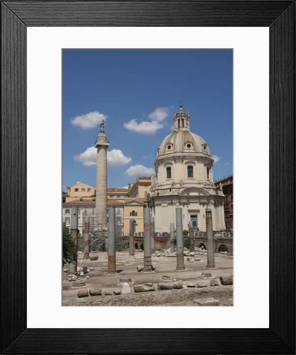 Framed Print : Italy. Rome. Forum of Trajan. Trajans Column, ruins of Basi Framed Print : Italy. Rome. Forum of Trajan. Trajans Column, ruins of Basi