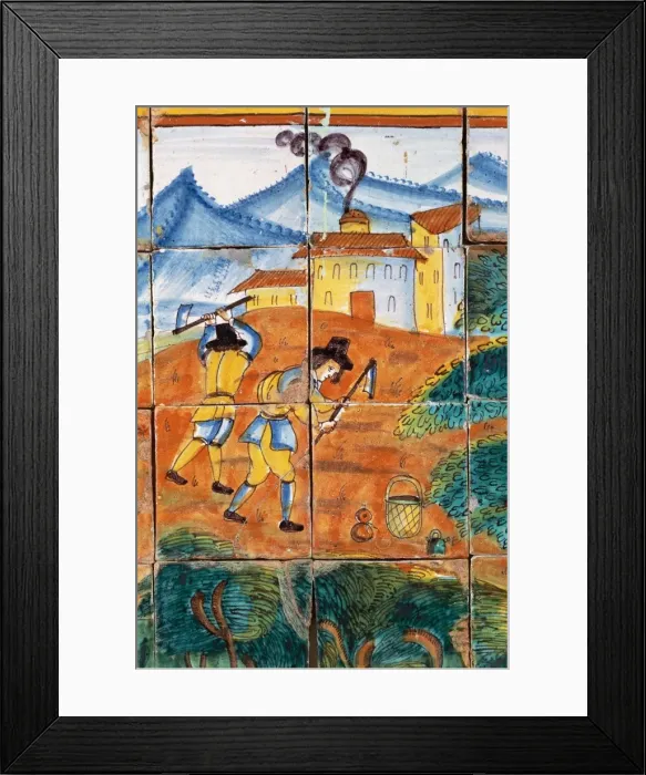 Framed Print : Farmers. 17th century. Catalonia. Spain Framed Print : Farmers. 17th century. Catalonia. Spain