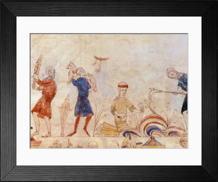 Framed Print : Farmers field work. Miniature. Ripoll Bible (also known as Framed Print : Farmers field work. Miniature. Ripoll Bible (also known as