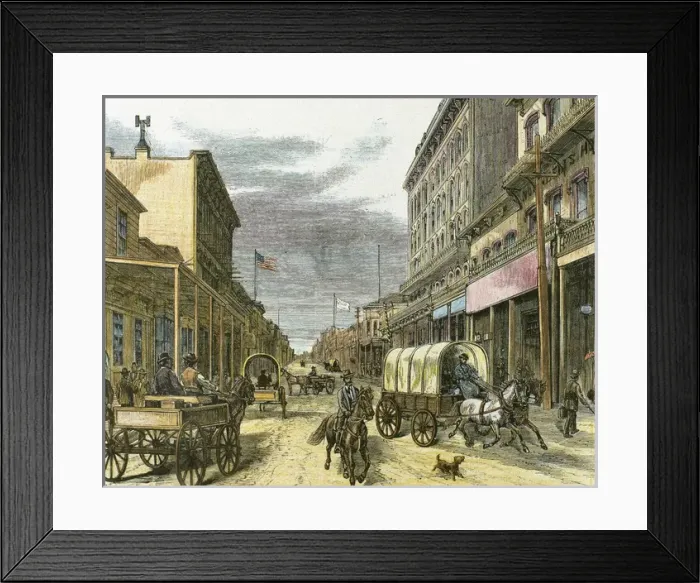 Framed Print : Virginia City in 1870. Main street Framed Print : Virginia City in 1870. Main street
