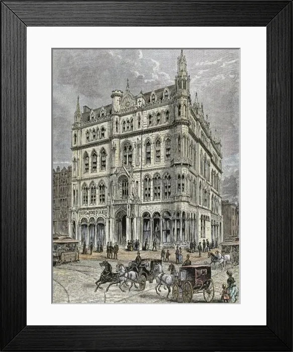 Framed Print : Masonic temple. XIX century. Boston. United States Framed Print : Masonic temple. XIX century. Boston. United States