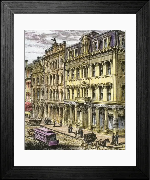 Framed Print : Building Maine Savings Bank. Portland. 1876 Framed Print : Building Maine Savings Bank. Portland. 1876