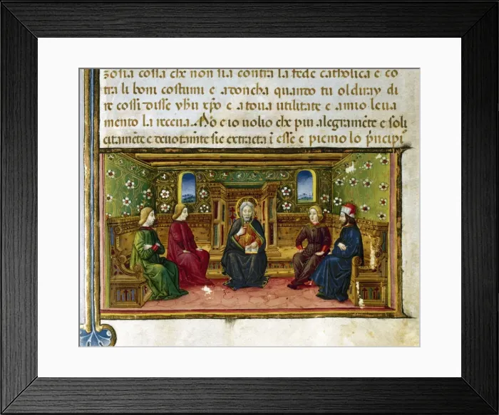 Framed Print : Dispute on the Incarnation. Codex of Predis (1476). Italy Framed Print : Dispute on the Incarnation. Codex of Predis (1476). Italy