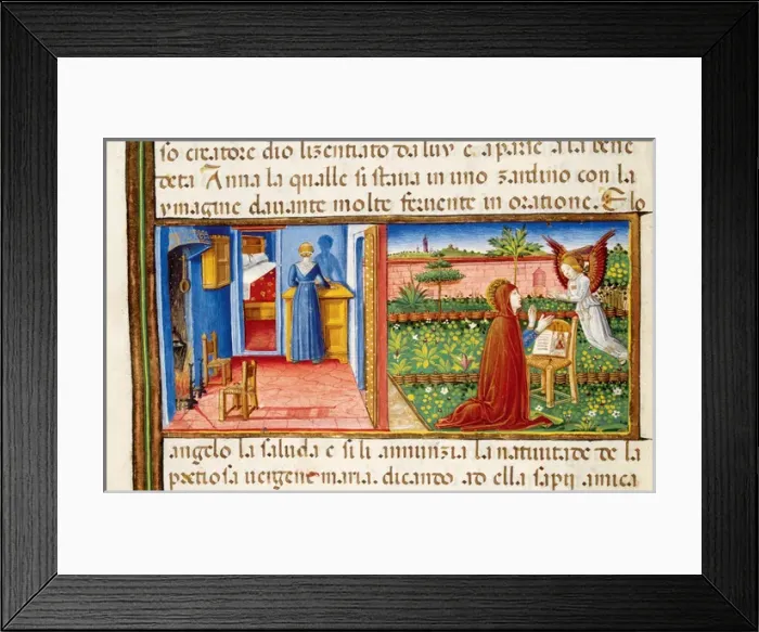 Framed Print : Annunciation to Saint Anne. Codex of Predis (1476). Italy Framed Print : Annunciation to Saint Anne. Codex of Predis (1476). Italy