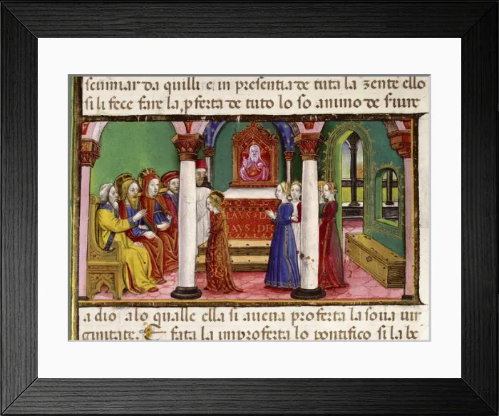 Framed Print : Marys vow of virginity. Codex of Predis (1476). Italy Framed Print : Marys vow of virginity. Codex of Predis (1476). Italy
