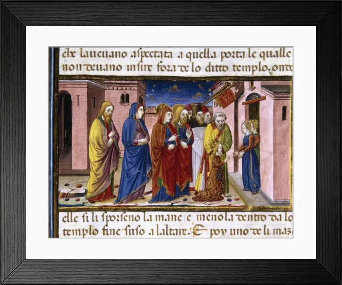 Framed Print : Mary is hosted by the virgins of the temple. Codex of Predis Framed Print : Mary is hosted by the virgins of the temple. Codex of Predis