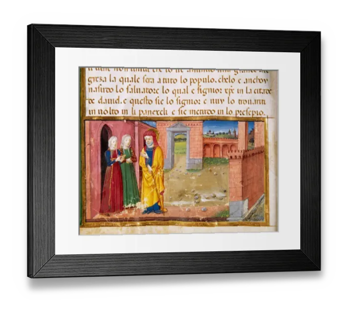 Framed Print : Joseph goes to Bethlehem for the census. Codex of Predis (14 Framed Print : Joseph goes to Bethlehem for the census. Codex of Predis (14