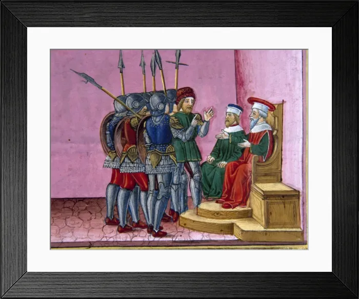 Framed Print : The High Priests remember to Pilate that Jesus had prophesie Framed Print : The High Priests remember to Pilate that Jesus had prophesie