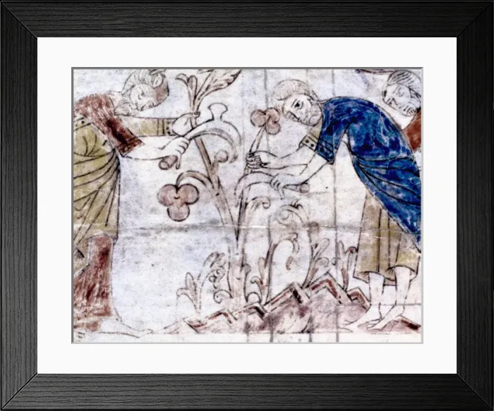 Framed Print : Farmers field work. Miniature. Ripoll Bible (also known as Framed Print : Farmers field work. Miniature. Ripoll Bible (also known as