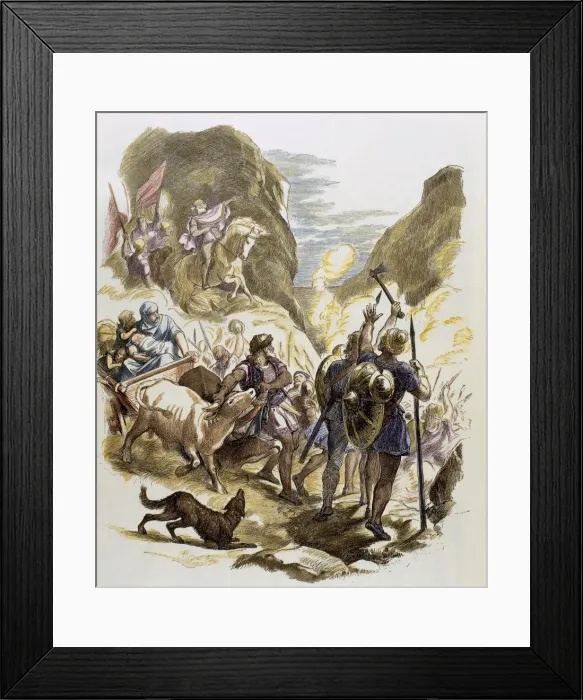 Framed Print : Germanic invasions. The Goths cross the Alps