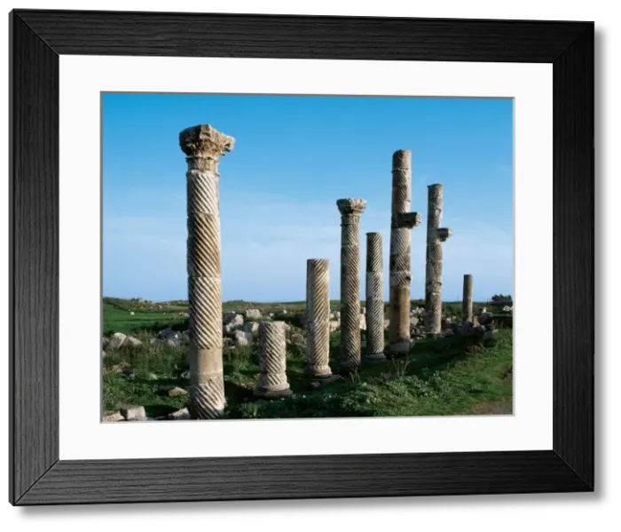Framed Print : SYRIA. APAMEA (Afamia). Colonnade in Cardo Maximus Avenue Framed Print : SYRIA. APAMEA (Afamia). Colonnade in Cardo Maximus Avenue