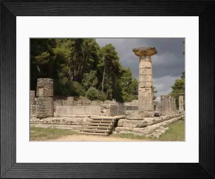 Framed Print : Temple of Hera (Heraion). 6th century B. C Sanctuary of Oly Framed Print : Temple of Hera (Heraion). 6th century B. C Sanctuary of Oly